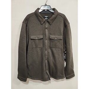 Rhone NWT Fleece Shacket Mens XXL Dark Moss Heather Long-sleeved Pockets Outdoor